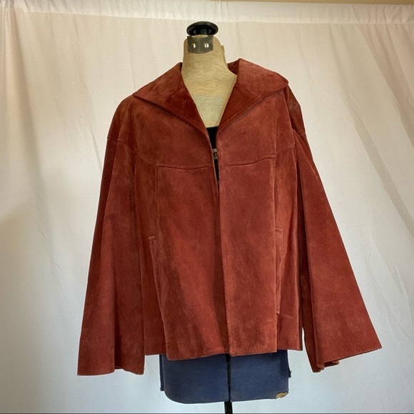 Vintage Suede Boxy Cropped Coat M/L - Picture 8 of 15